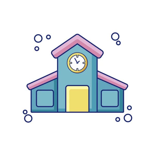 School building detail style icon — Stock Vector