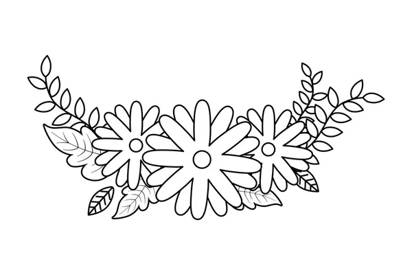 Conception vectorielle des fleurs et des feuilles — Image vectorielle
