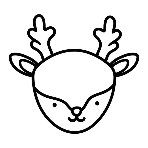 Illustration vectorielle d'un dessin humoristique isolé de rennes — Image vectorielle