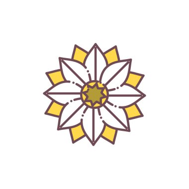 İzole edilmiş sarı çiçek ikonu vektör tasarımı