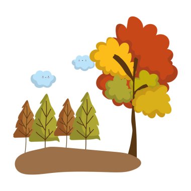 Soyut ve sonbahar mevsimi ağaçları tasarımı