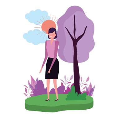 Avatar kadın vektör tasarımı çizimi