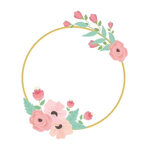 Illustration vectorielle circulaire de fleurs isolées — Image vectorielle