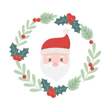 Noel Baba çelengi Holly Berry dekorasyon kutlaması Mutlu Noeller