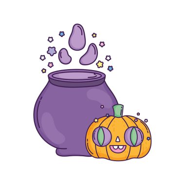 Cadılar Bayramı 'nız kutlu olsun balkabağı ve büyü kazanı.