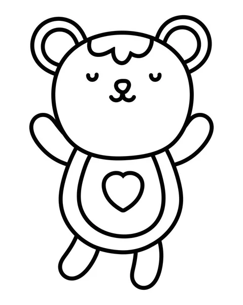 Μεμονωμένη αρκούδα κινουμένων σχεδίων διανυσματική εικονογράφηση φορέα — Διανυσματικό Αρχείο