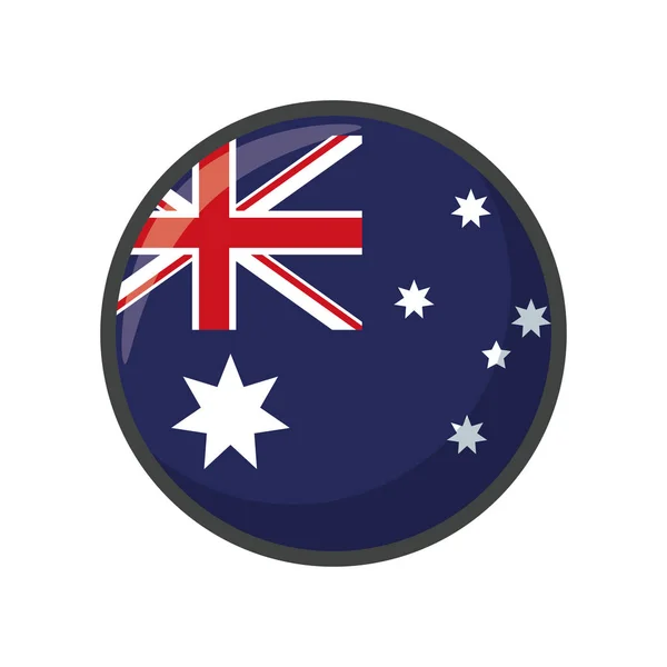 Design isolato australia flag icon block — Vettoriale Stock