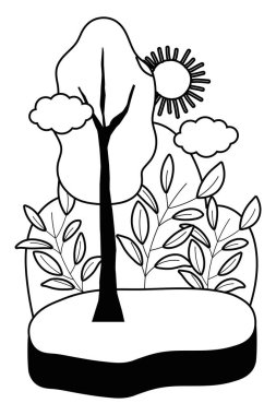 İzole soyut ve sezon ağacı tasarımı