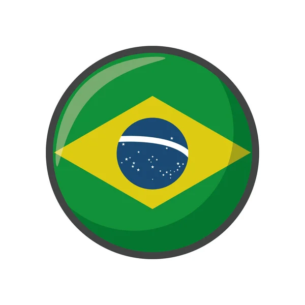 격리 된 브라질 국기 아이콘 블록 디자인 — 스톡 벡터