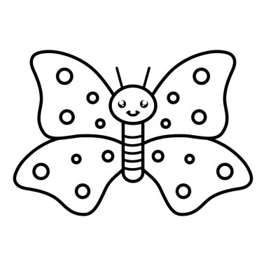 Şirin kelebek böceği Kawaii karakteri