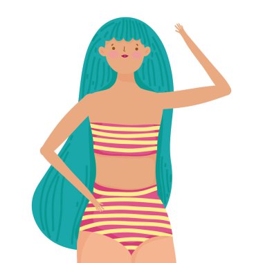 Yaz mayo tasarımı ile kız