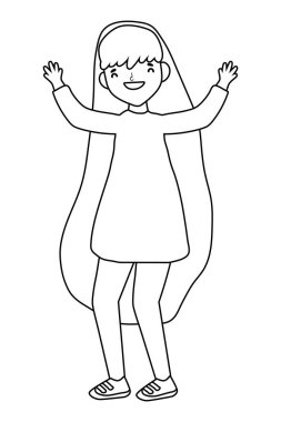 İzole kadın vektör tasarımı çizimi