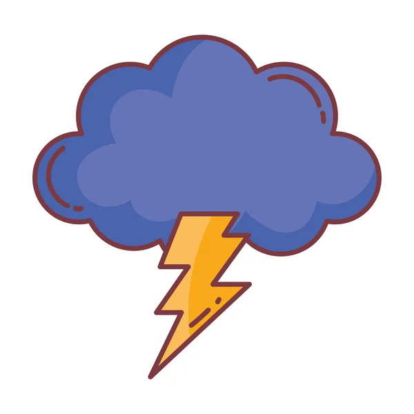 Cloud thunderbolt hello autumn design icon — Vector de stock