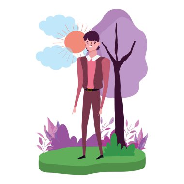 Park vektör tasarımında Avatar adam