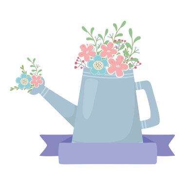 Çiçek ve yapraklar içinde sulama tasarlayabilir