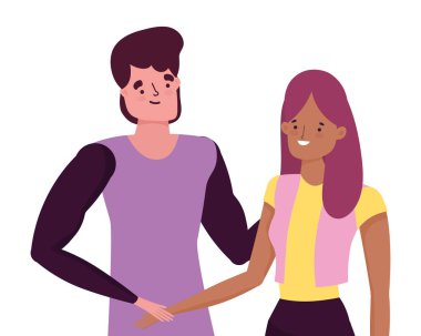 Kadın ve erkek karikatür tasarım çift