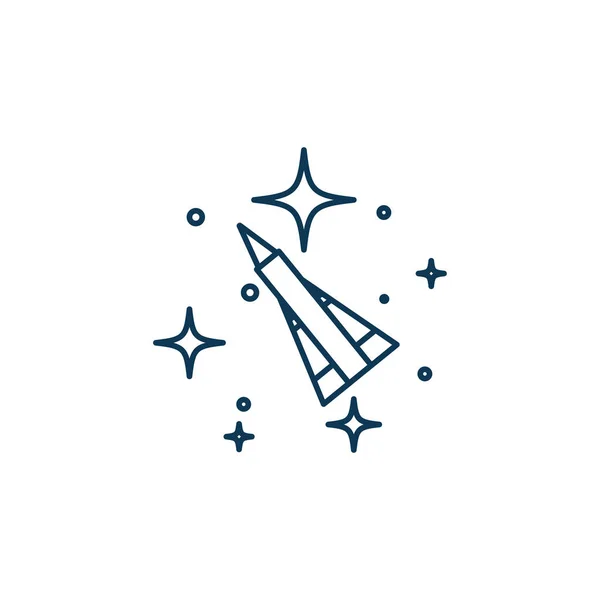 Space rocket launcher line style icon — 스톡 벡터
