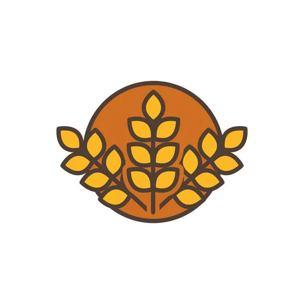 Wheat stamp oktoberfest icon line filled — Stock vektor
