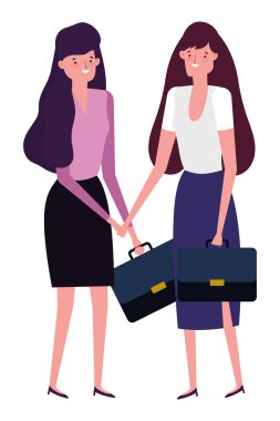 Bavul tasarımlı iş kadını avatarı