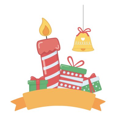 Mutlu noeller mum vektör tasarımı