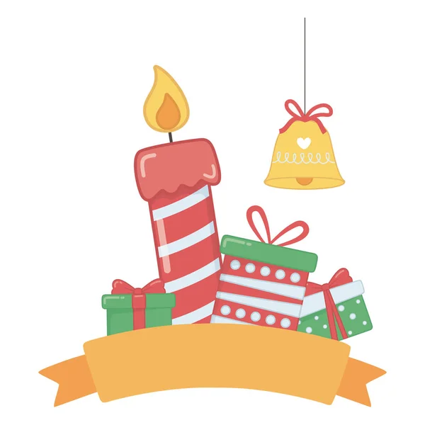 Buon Natale candela vettoriale design — Vettoriale Stock