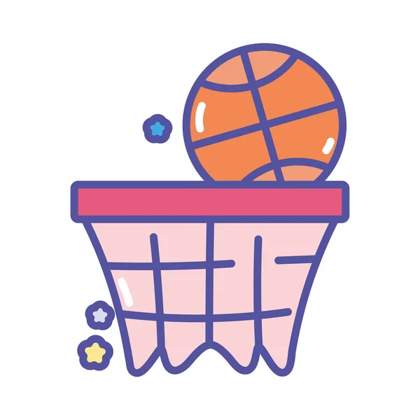 Zpět do školy vzdělávání basketbal sport — Stockový vektor