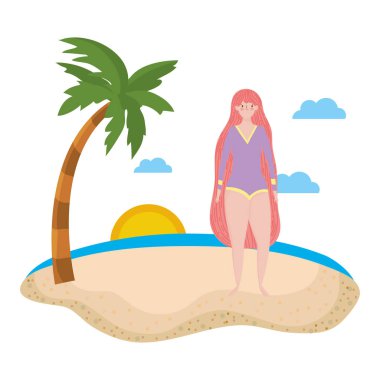 Yaz mayo tasarımı ile kız