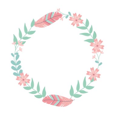 Isolated boho feathers design vector illustration