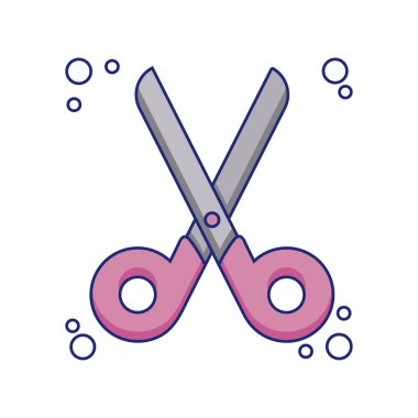 okul makas detay biçim simgesi