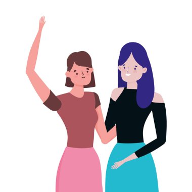 İzole kadın vektör tasarımı illüstrasyonu