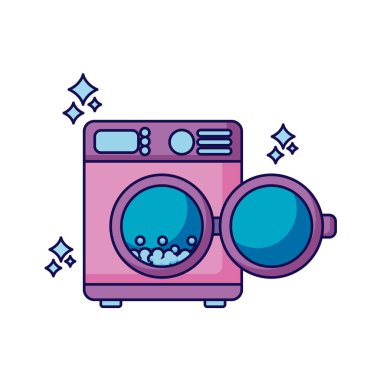 İzole edilmiş çamaşır makinesi detaylı tasarım