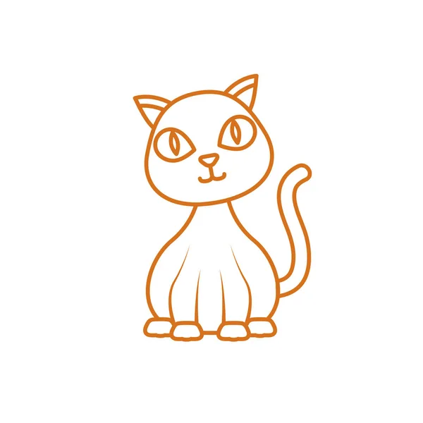 Desenho de vetor de desenho animado de gato Halloween —  Vetores de Stock