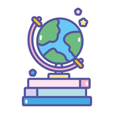 back to school globe geography books