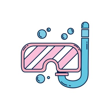 summer mask with snorkel detailed style