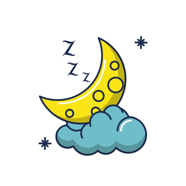 นอนหลับสายครึ่งดวงจันทร์และเติมภาพ — ภาพเวกเตอร์สต็อก