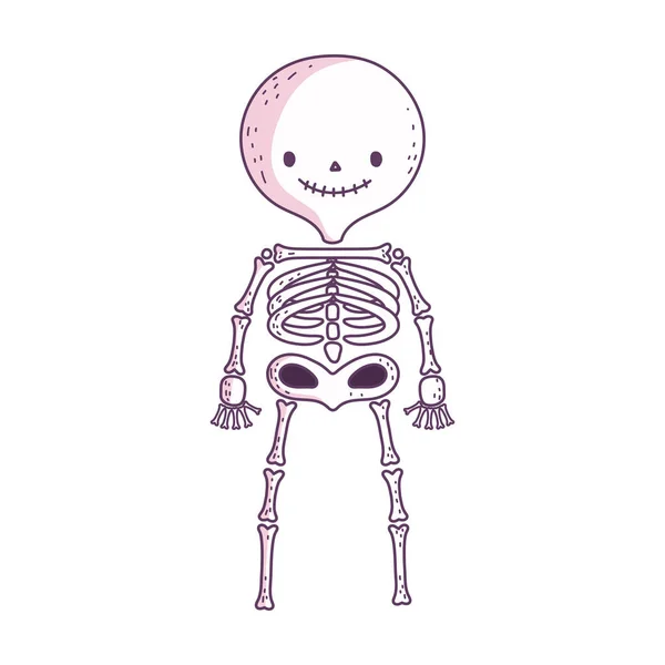 Happy halloween celebration skeleton cartoon character — Stock Vector