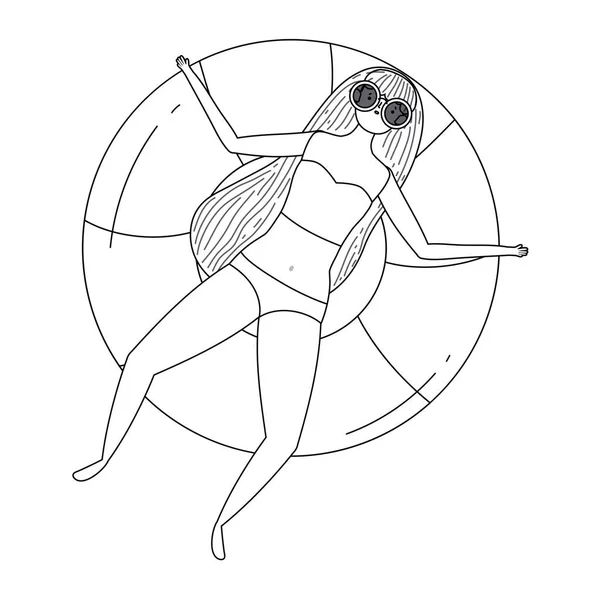 Дівчина з літнім дизайном купальників — стоковий вектор