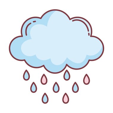cloud rain hello autumn design icon