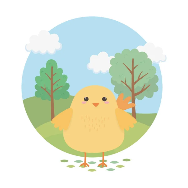 Cute chick animal farm character — Stock Vector