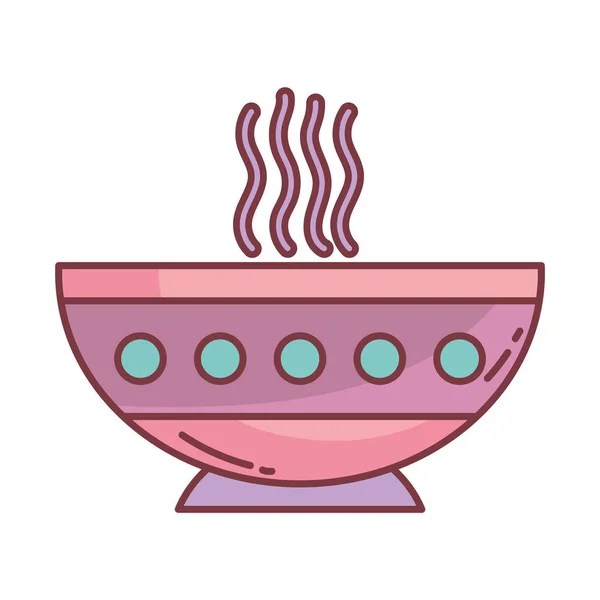 Soup bowl hello autumn design icon — Stock Vector