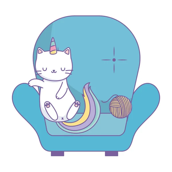 Єдиноріг кіт мультфільм Векторний дизайн — стоковий вектор