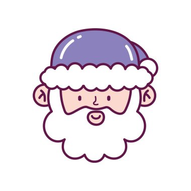 cute santa claus face decoration merry christmas icon