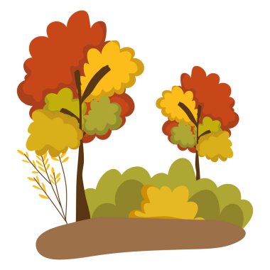 Soyut ve sonbahar mevsimi ağaçları tasarımı