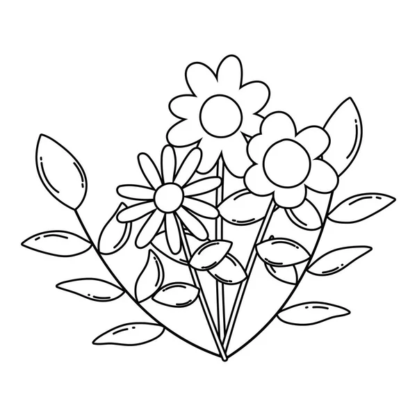 Illustration vectorielle de conception vectorielle de fleurs isolées — Image vectorielle