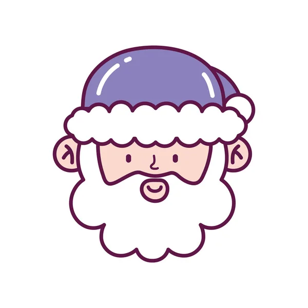 Cute santa claus face decoration merry christmas icon — Stockvektor