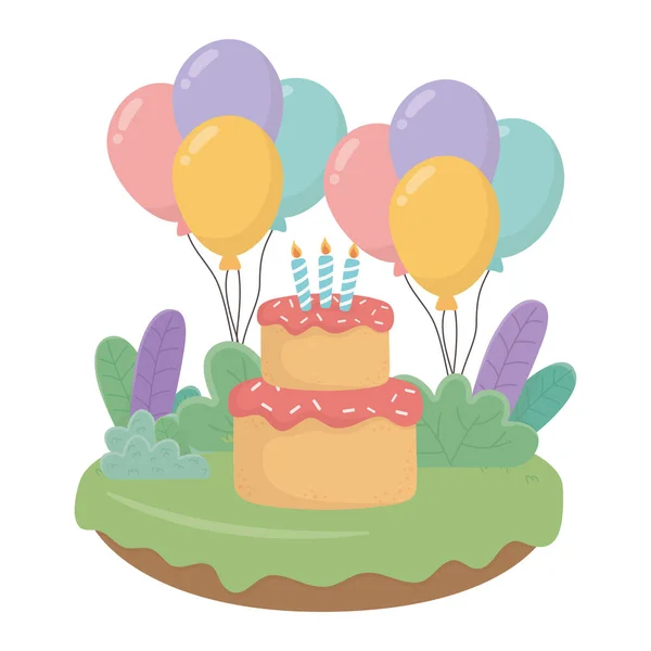 Feliz cumpleaños pastel vector de diseño — Vector de stock