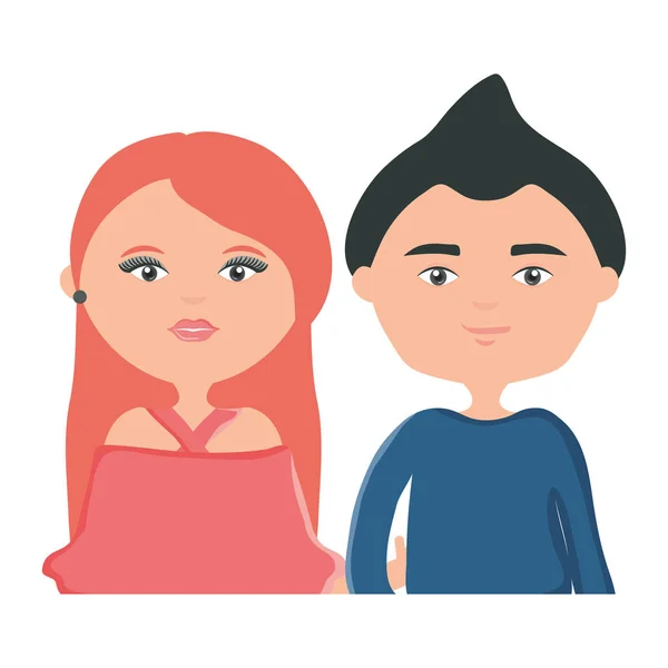 Jeune couple personnages de style urbain — Image vectorielle