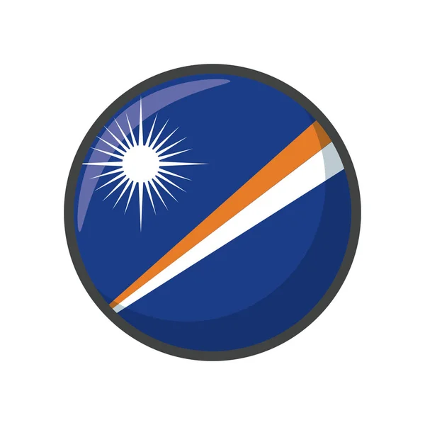 Isolated marshall islands flag icon block design — Vetor de Stock