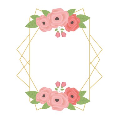 İzole edilmiş kır çiçekleri çerçeve tasarımı