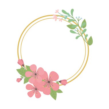 Ayrı çiçek çemberi tasarım vektörü çizimi